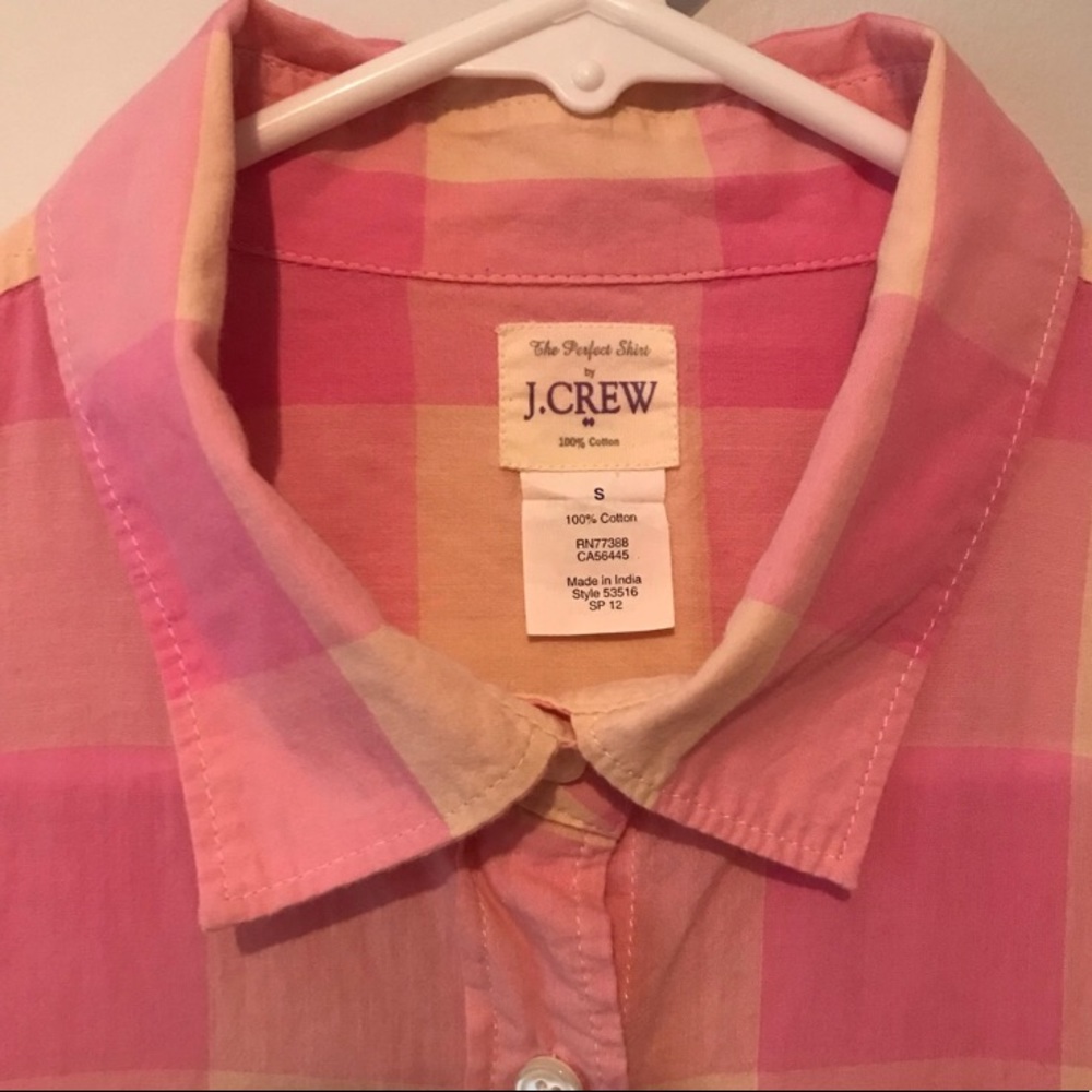 J. Crew Perfect Shirt in Wide Pink Check - Picture 5 of 5